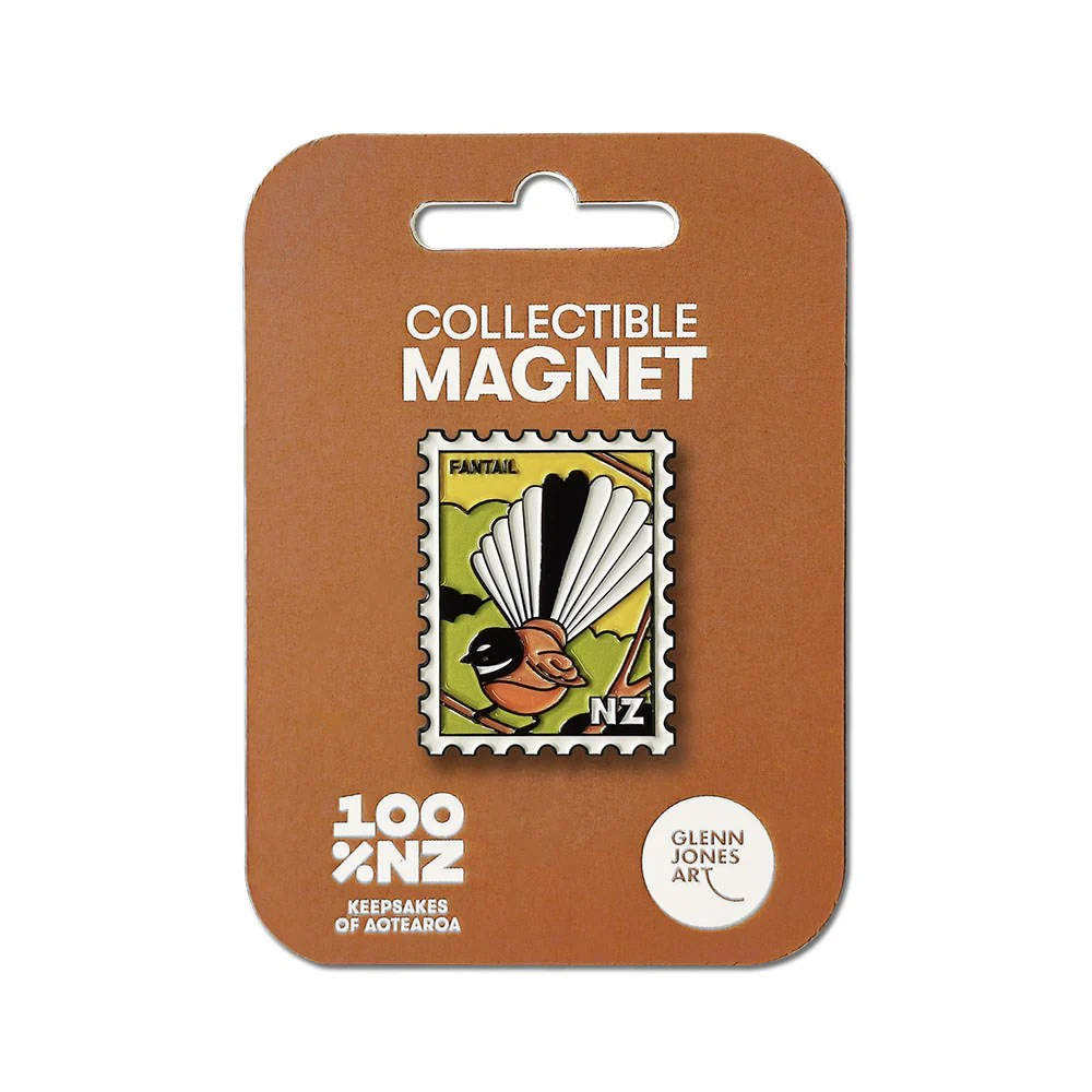100% NZ Collectable Stamp Magnet Pīwakawaka - Image 2