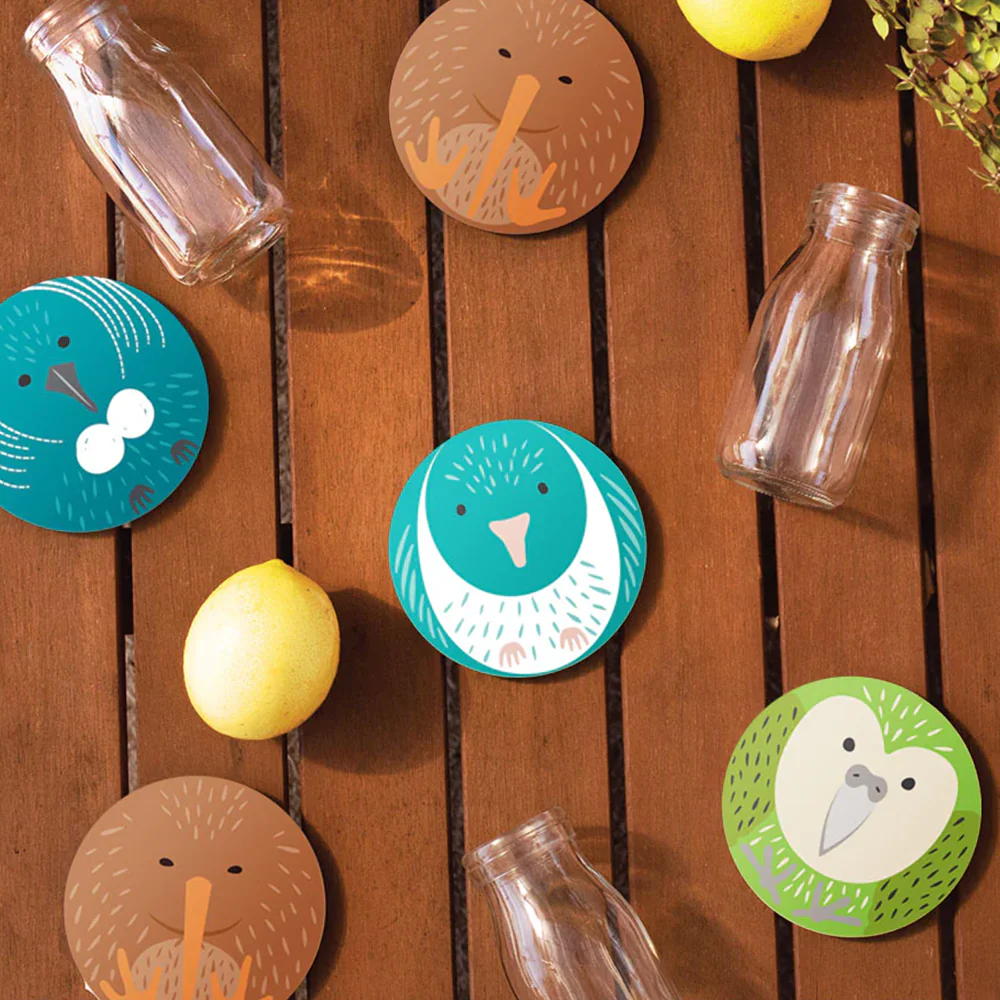 100% NZ Cuties  Ceramic Coaster Kākāpō - Image 2
