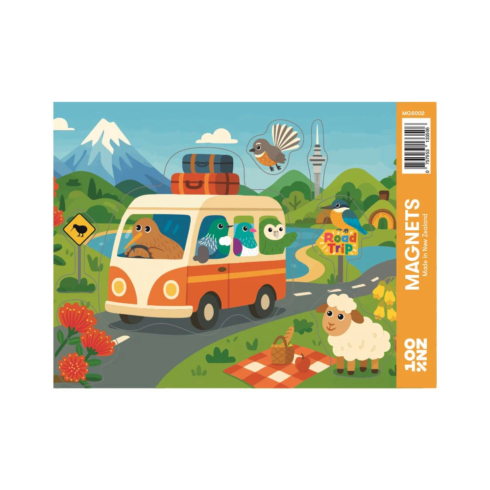 100% NZ Magnet Set Kiwi Road Trip