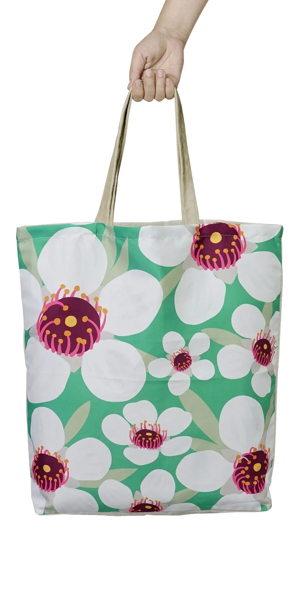 100% NZ Shopping Bag Bright Botanical Mānuka - Image 2