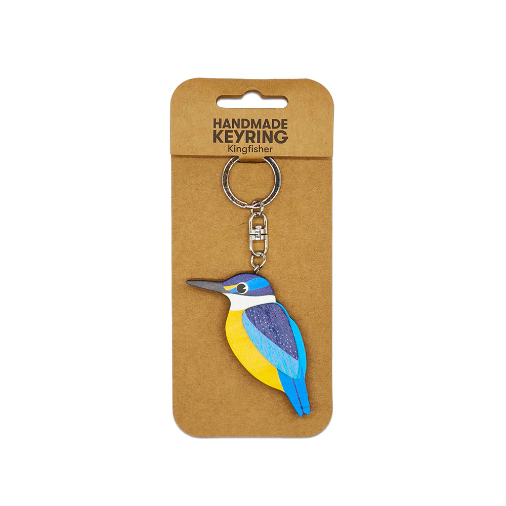 100% NZ Wooden Keyring KÅtare Kingfisher