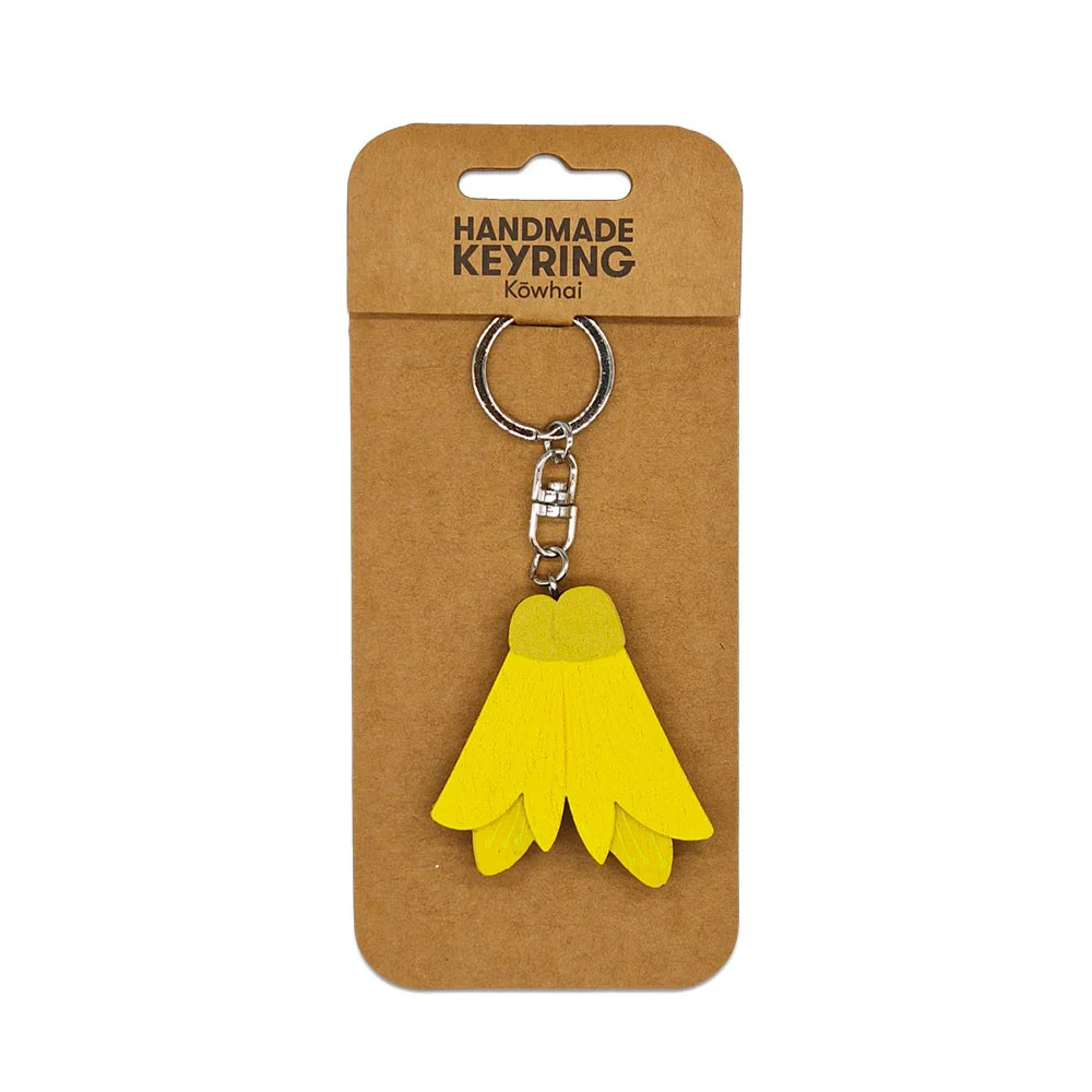 100% NZ Wooden Keyring KÅwhai
