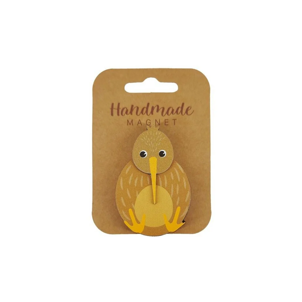 100% NZ Wooden Magnet Brown Kiwi