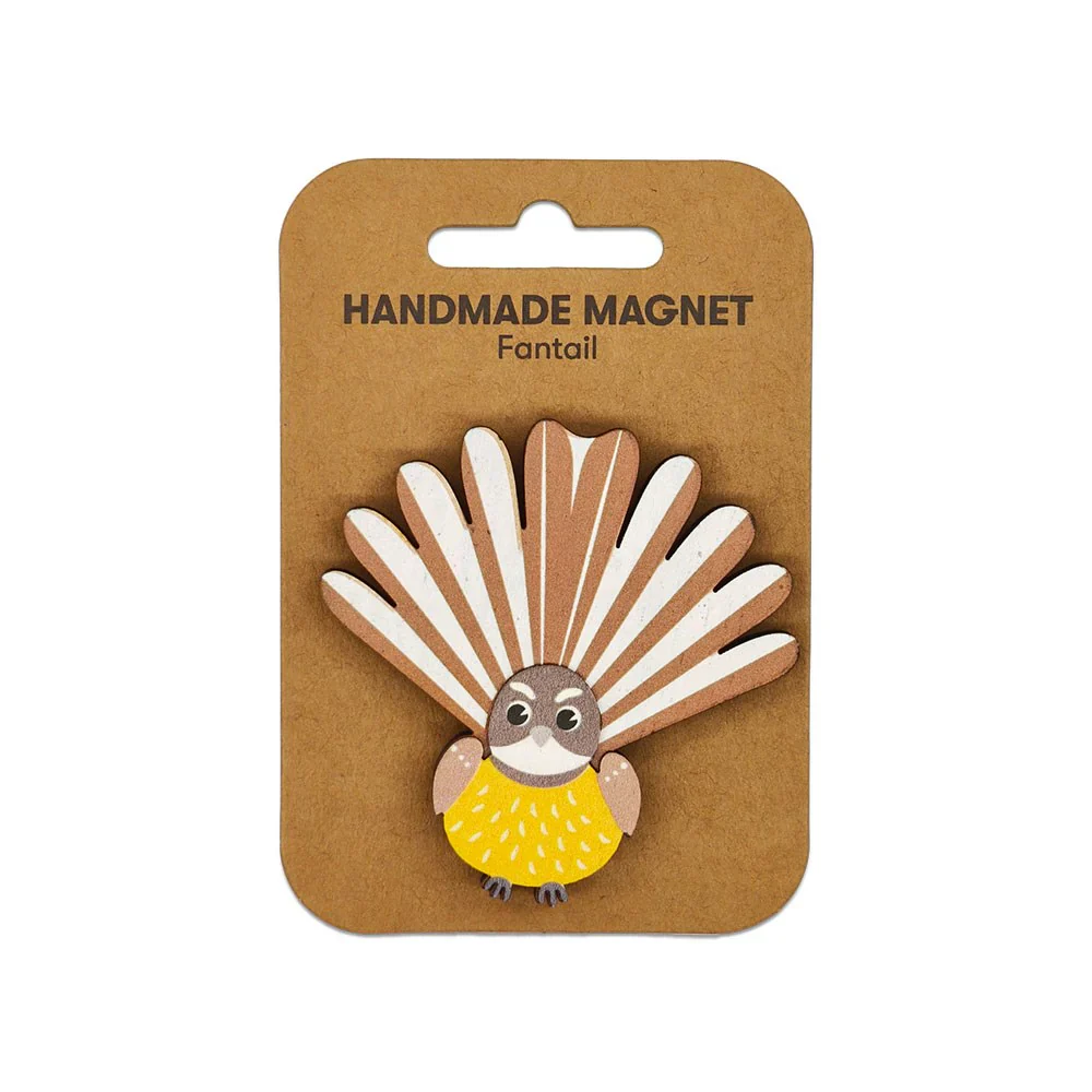 100% NZ Wooden Magnet Pīwakawaka