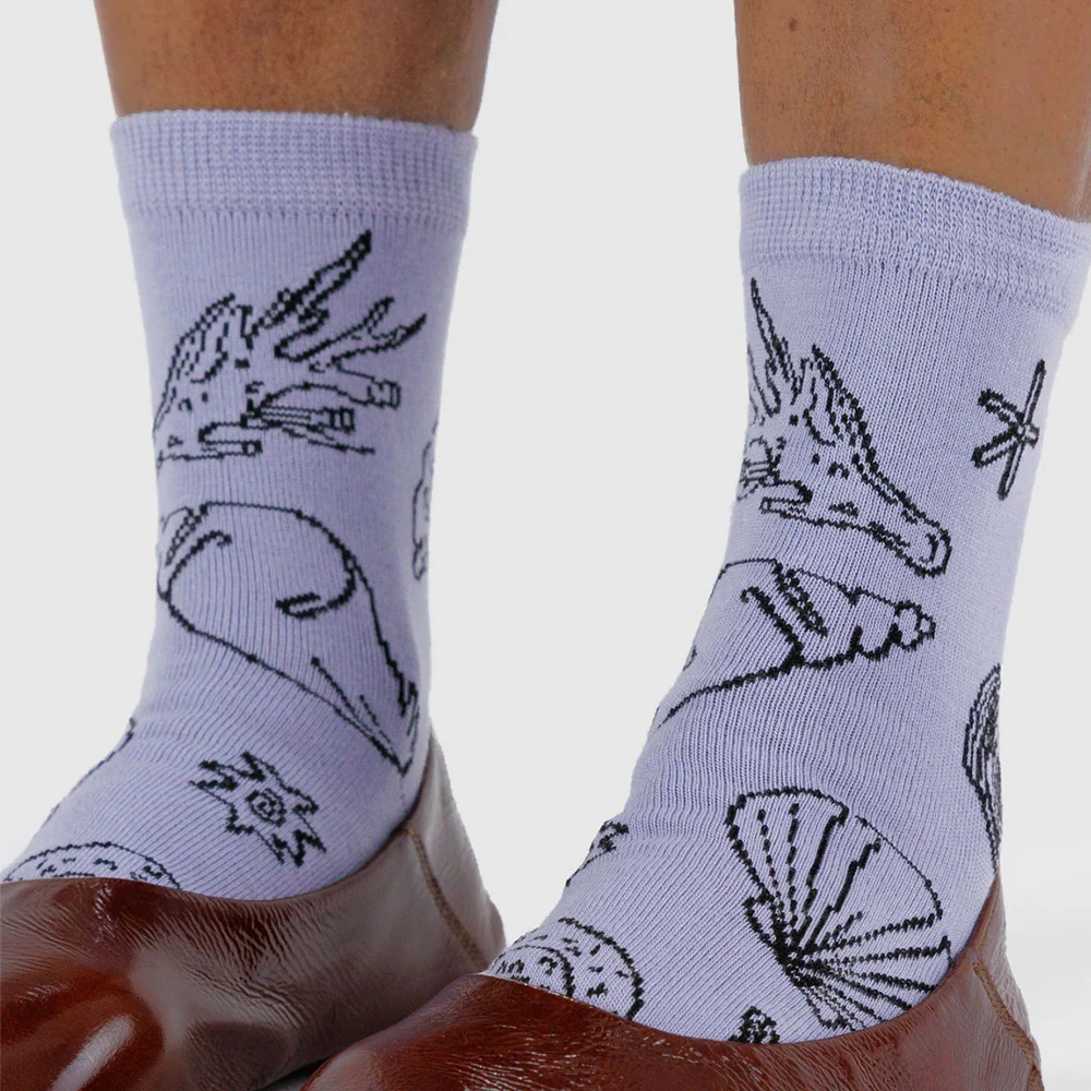 Baggu Crew Socks Shells Light Blue - Image 2