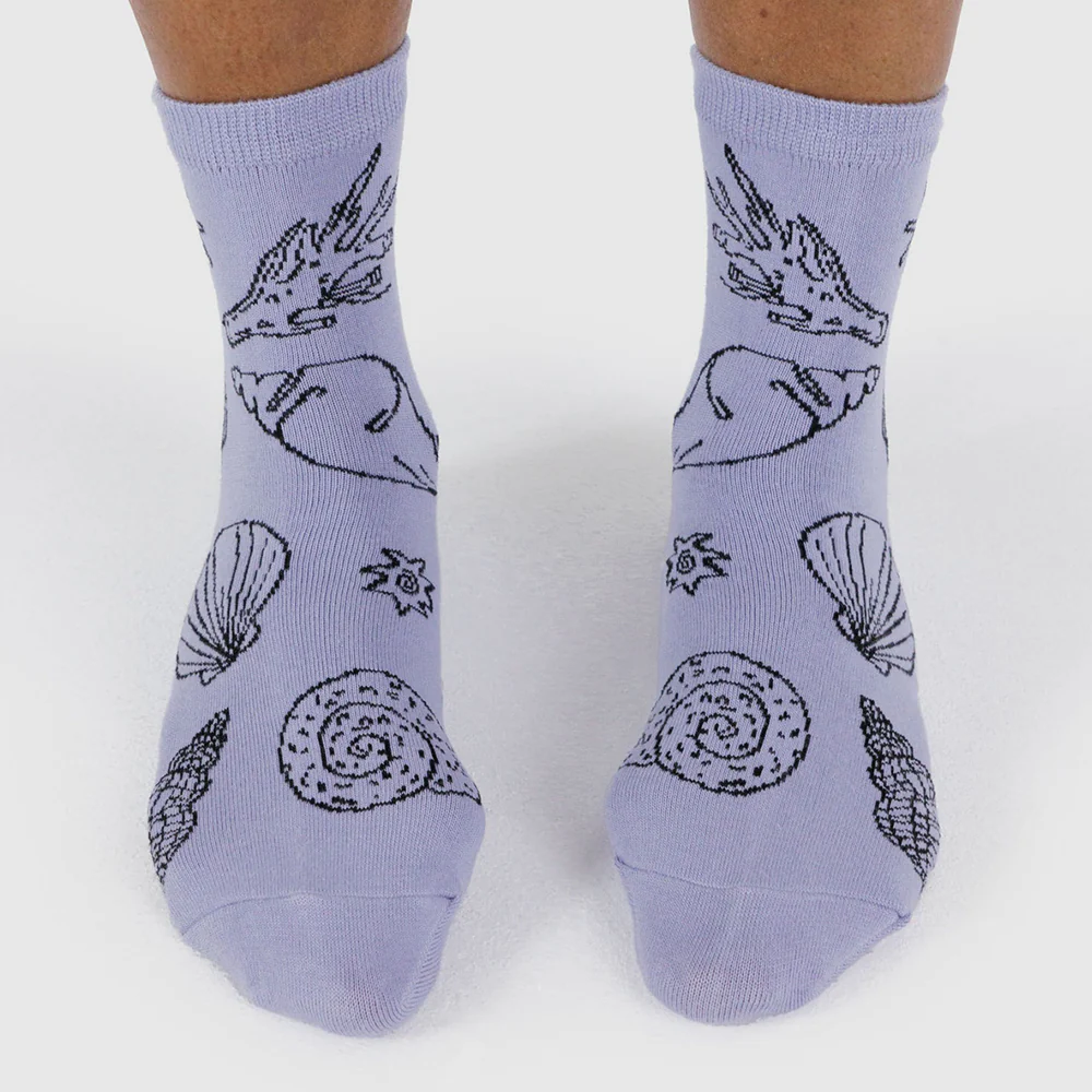 Baggu Crew Socks Shells Light Blue - Image 3