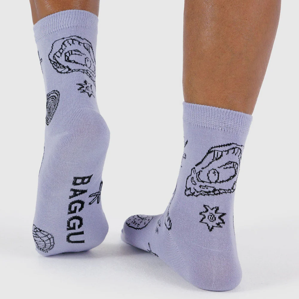 Baggu Crew Socks Shells Light Blue - Image 4