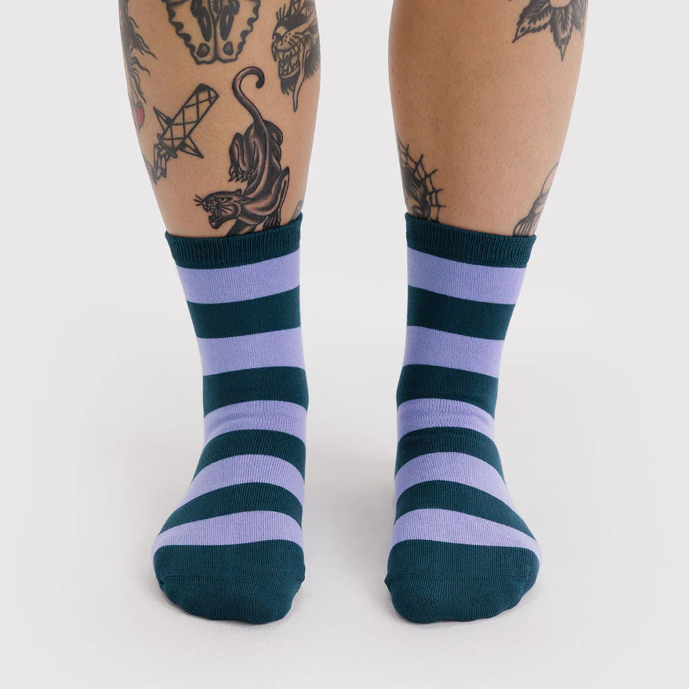 Baggu Crew Socks Stripe Malachite - Image 2
