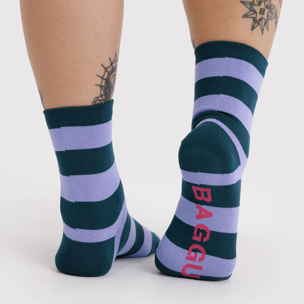 Baggu Crew Socks Stripe Malachite - Image 3