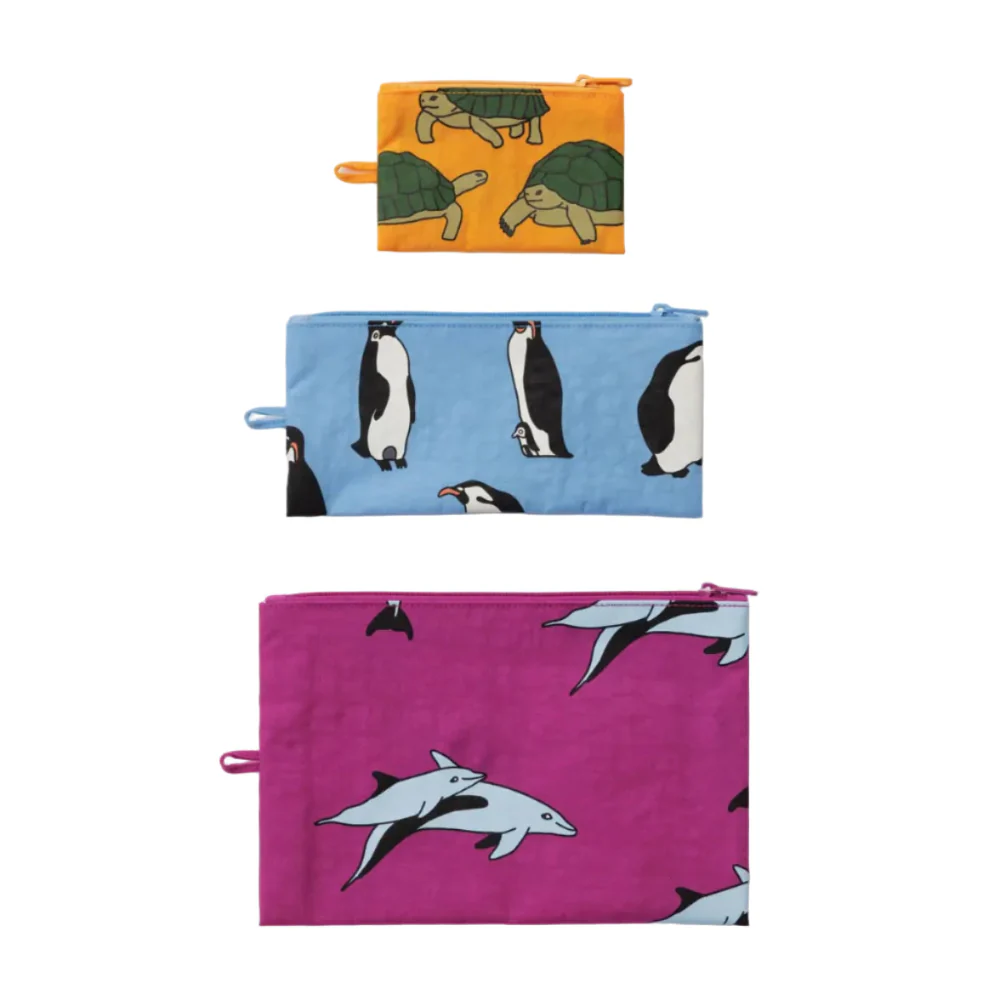 Baggu Flat Pouch Vacation Animals