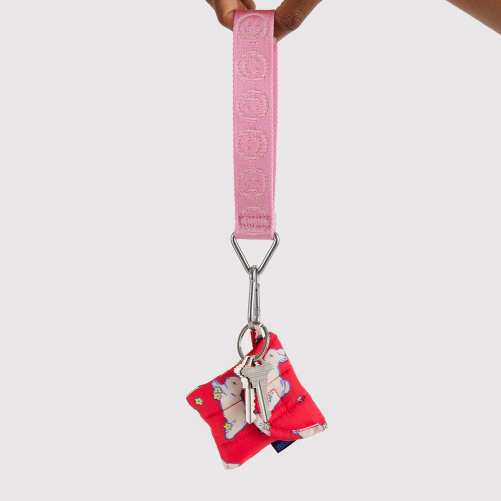 Baggu Logo Keychain Pink Happy - Image 4