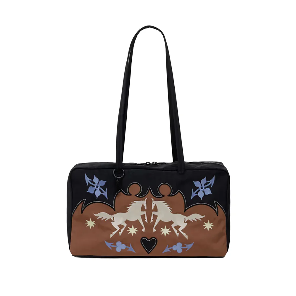Baggu Medium Nylon Bowler Bag Western Appliqué