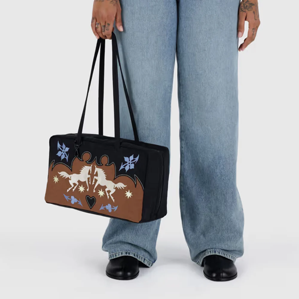 Baggu Medium Nylon Bowler Bag Western Appliqué - Image 2