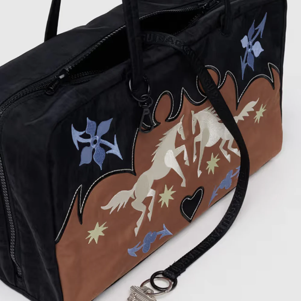 Baggu Medium Nylon Bowler Bag Western Appliqué - Image 4