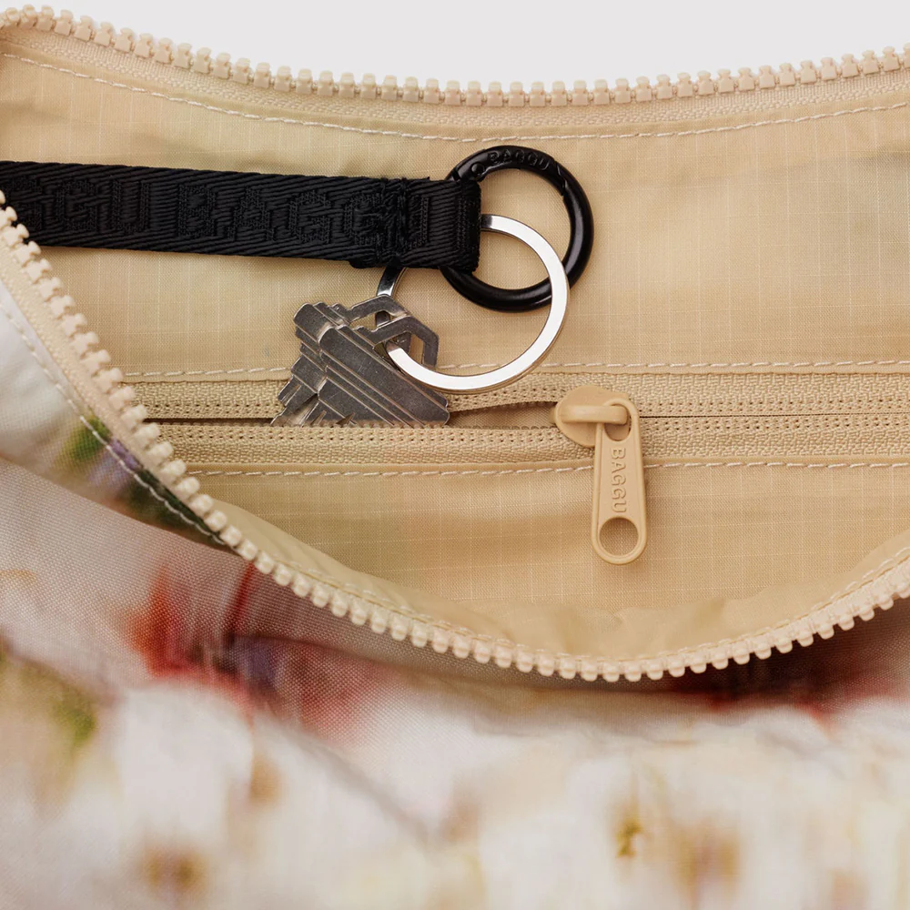 Baggu Medium Nylon Crescent Bag Abstract Floral - Image 3