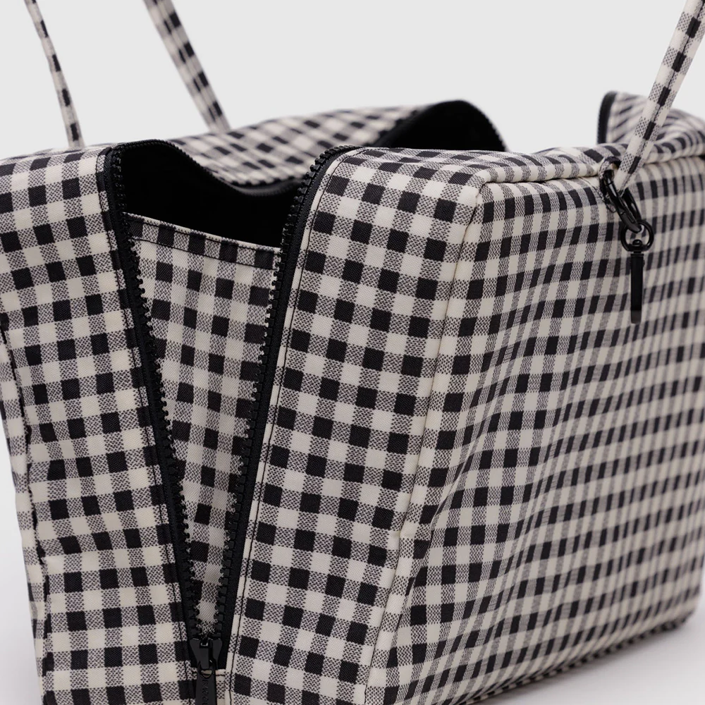 Baggu Nylon Bowler Bag Black & White Gingham - Image 3