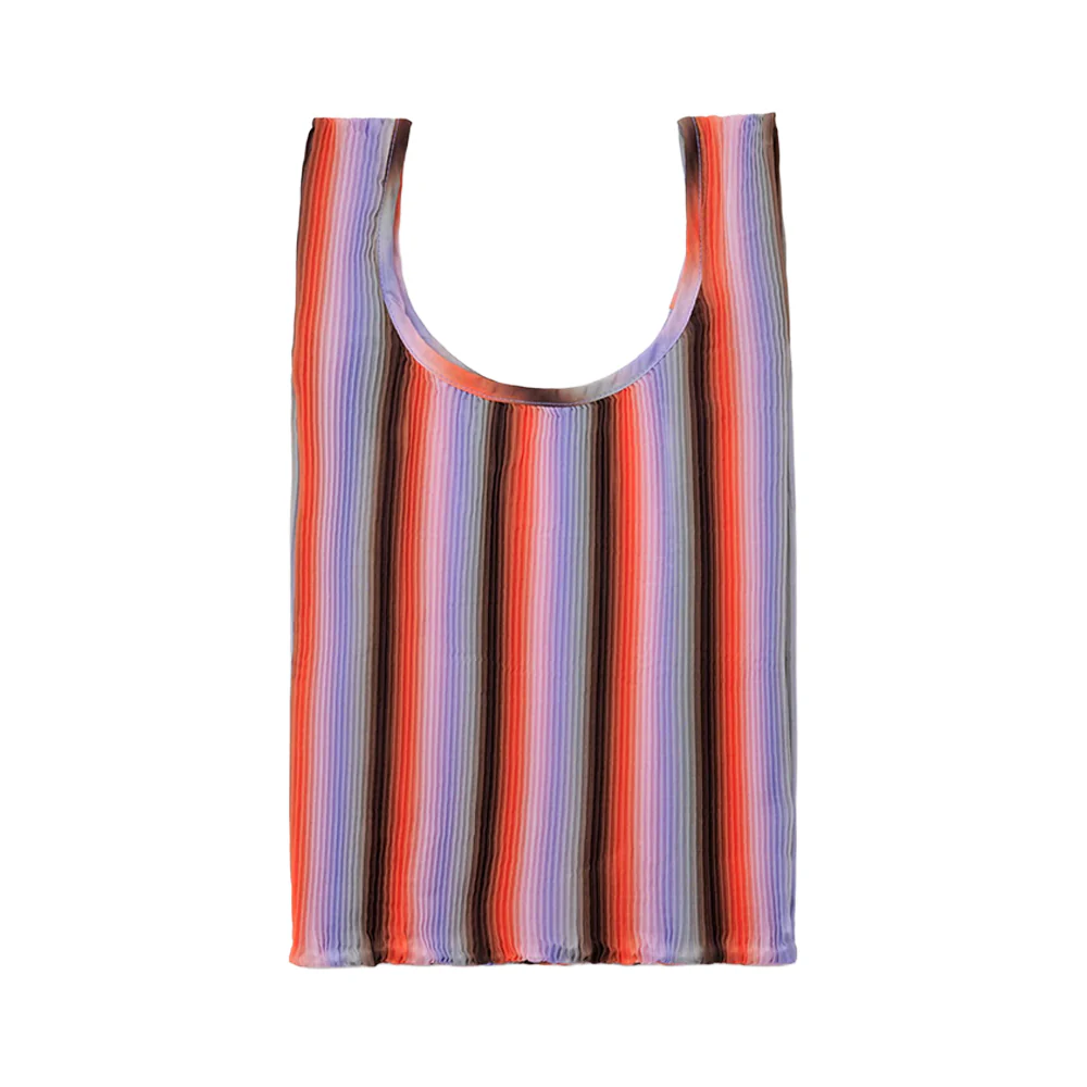 Baggu Pleated Baby Reusable Bag  Gradient Stripe Poppy Lilac