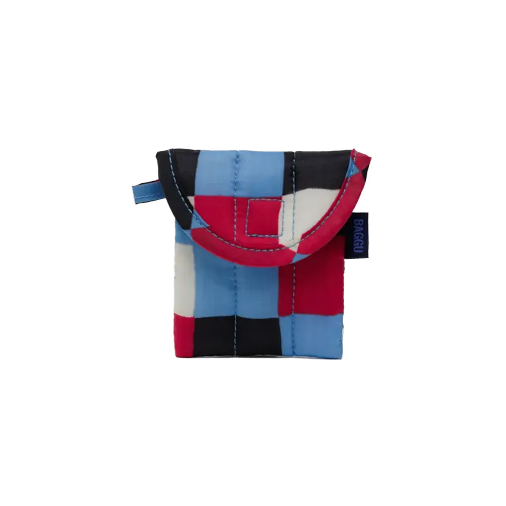 Baggu Puffy Earbuds Case Painted Check