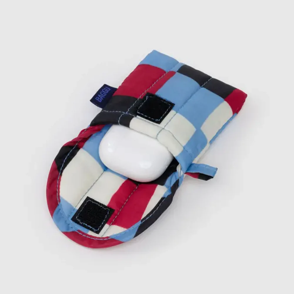 Baggu Puffy Earbuds Case Painted Check - Image 2
