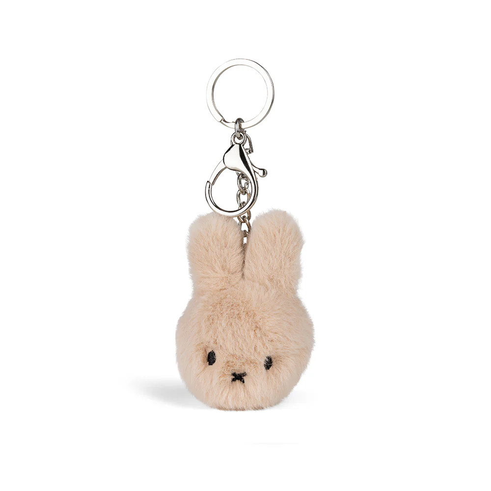 Bon Ton Toys x Miffy Keychain Fuzzy Plush Face Beige
