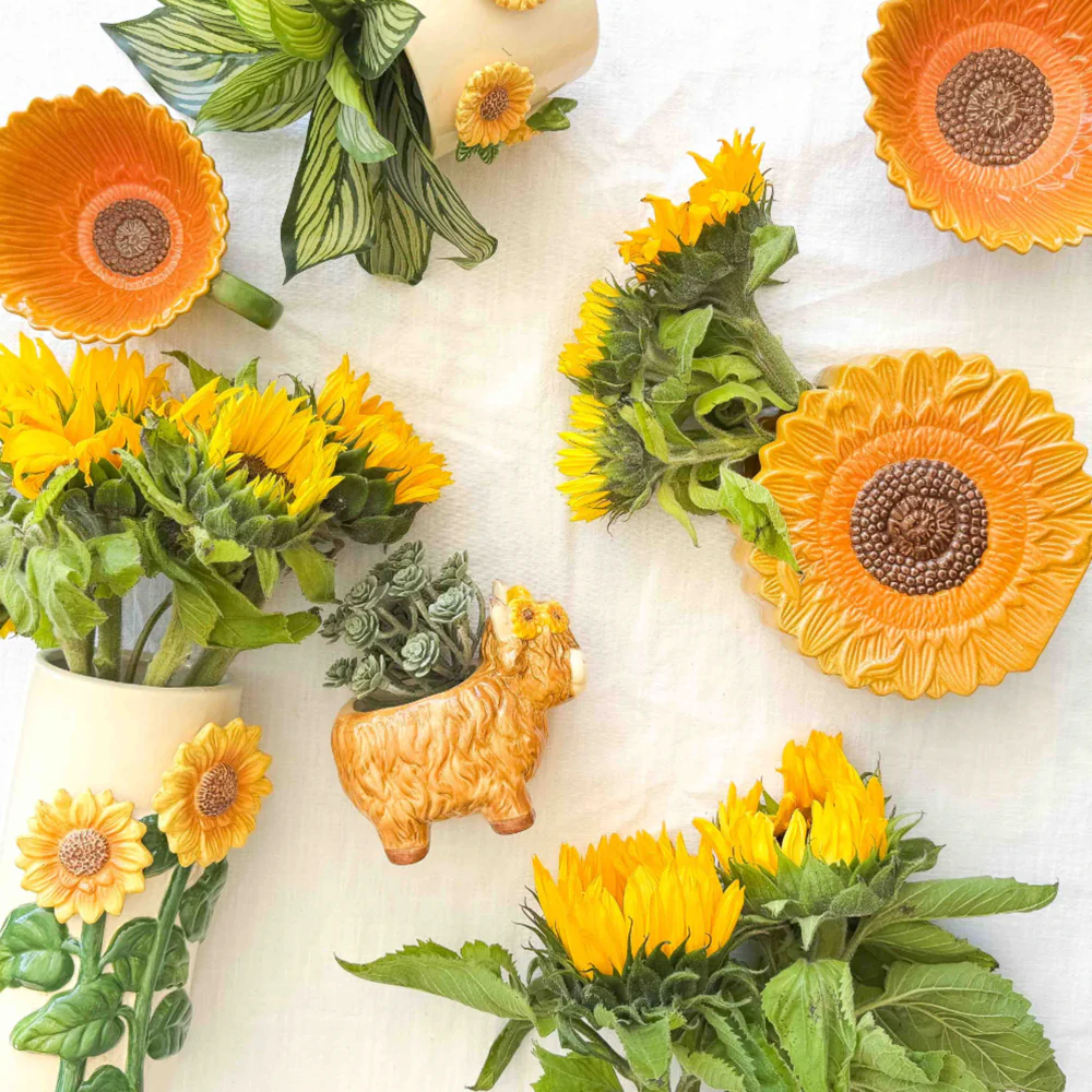 Ceramic Sunflower Trinket Plate Yellow - Image 2