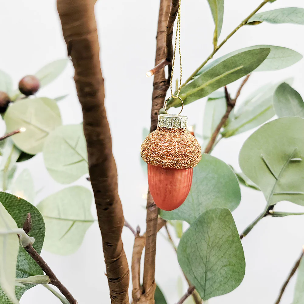 Christmas Decoration Mini Glass Acorn - Image 2