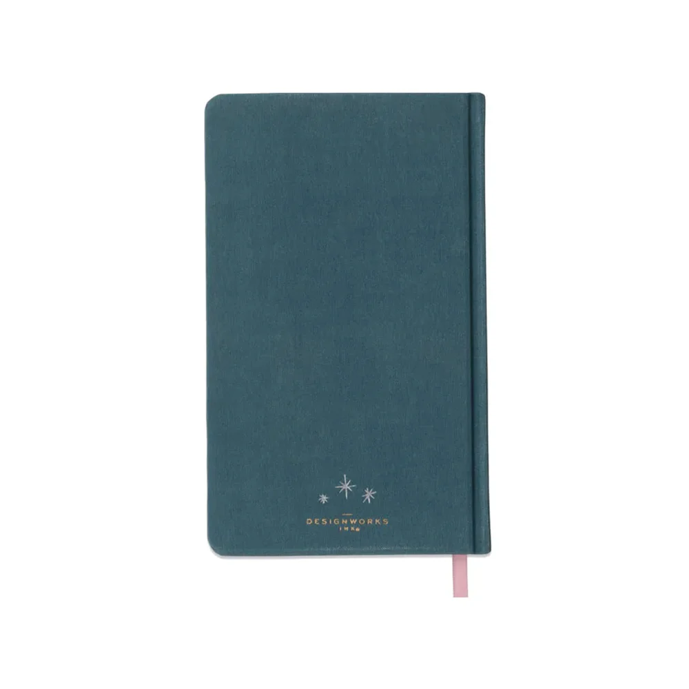Designworks Ink Celestial Bookcloth Journal Teal Moon - Image 2