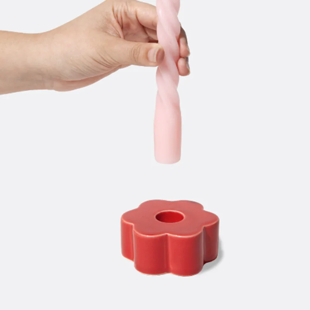 Dioy Daisy Candle Holder Red - Image 3