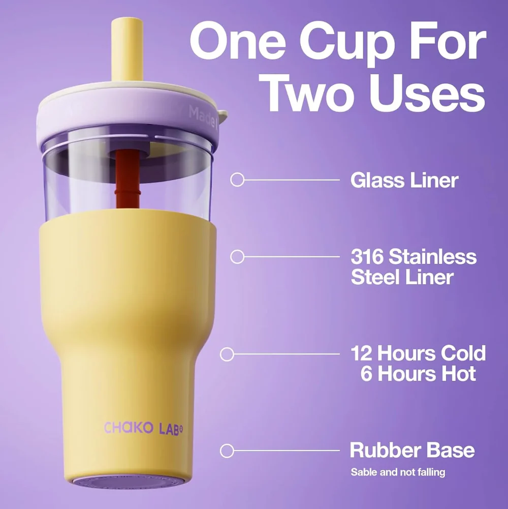 Chako Lab Dual layer Tumbler Yellow Purple - Image 5