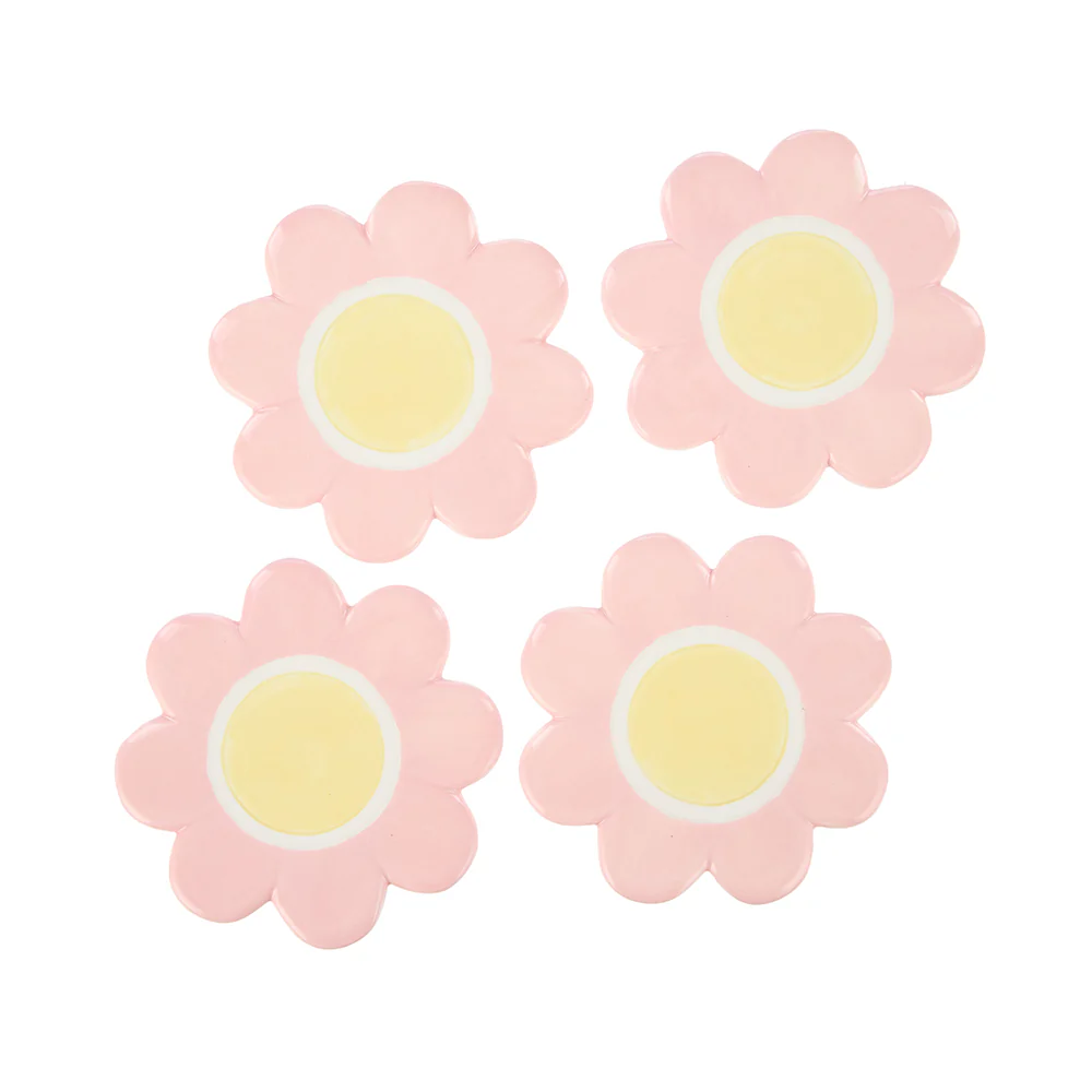 Emporium Ceramic Posey Flower Coasters Set of 4 Pink - Image 2
