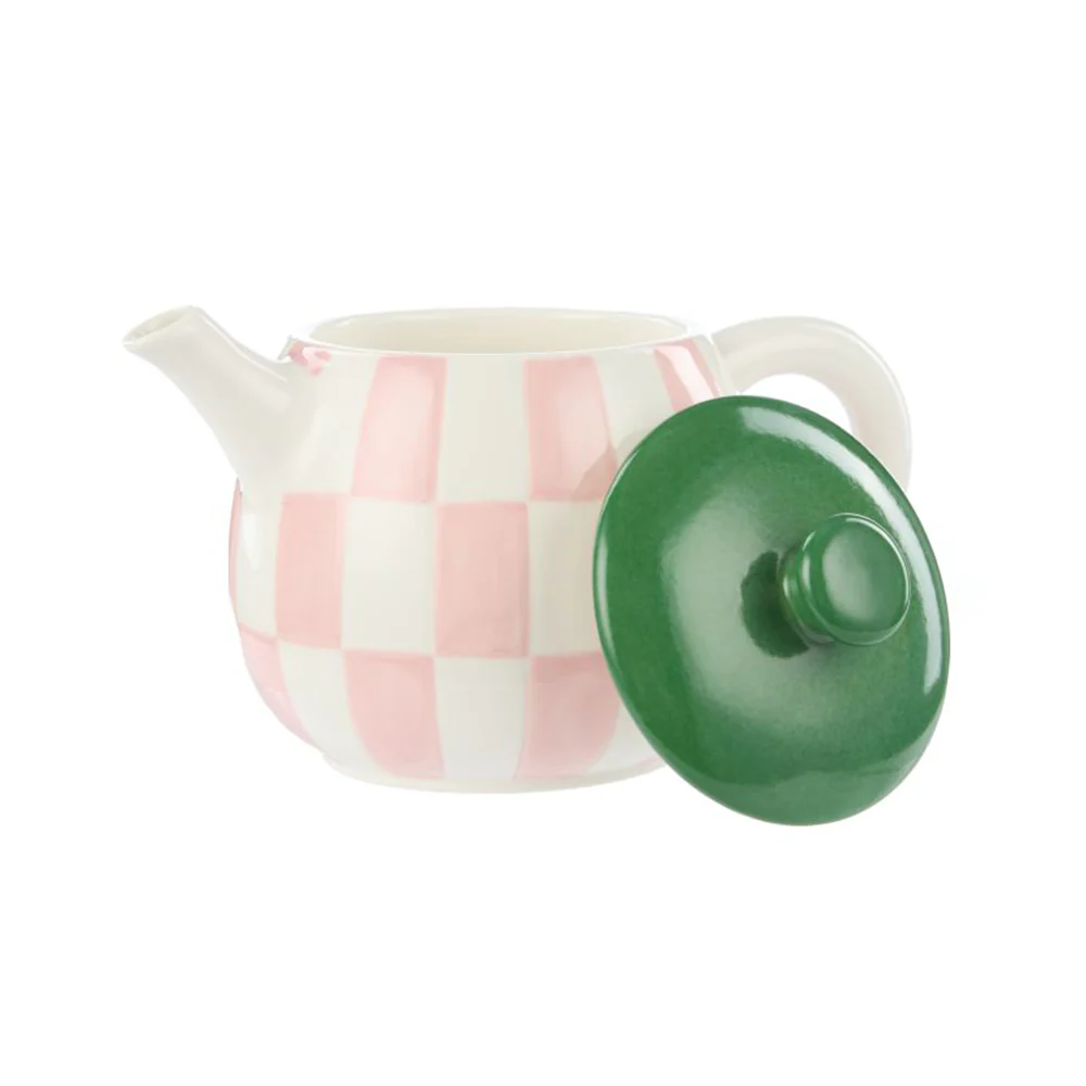 Emporium Check Teapot 700ml Pink Green - Image 3