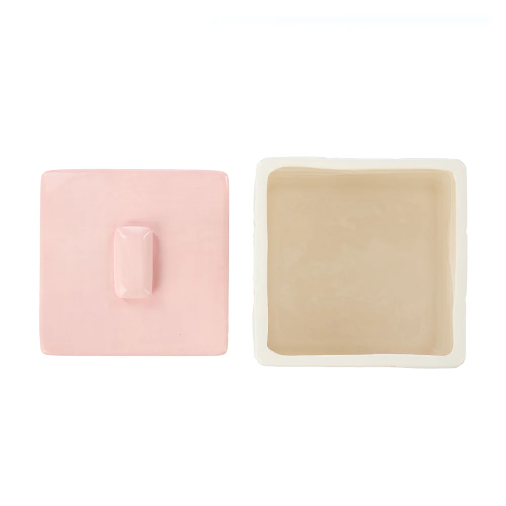 Emporium Lulu Ceramic Box Pink Grid Small - Image 4
