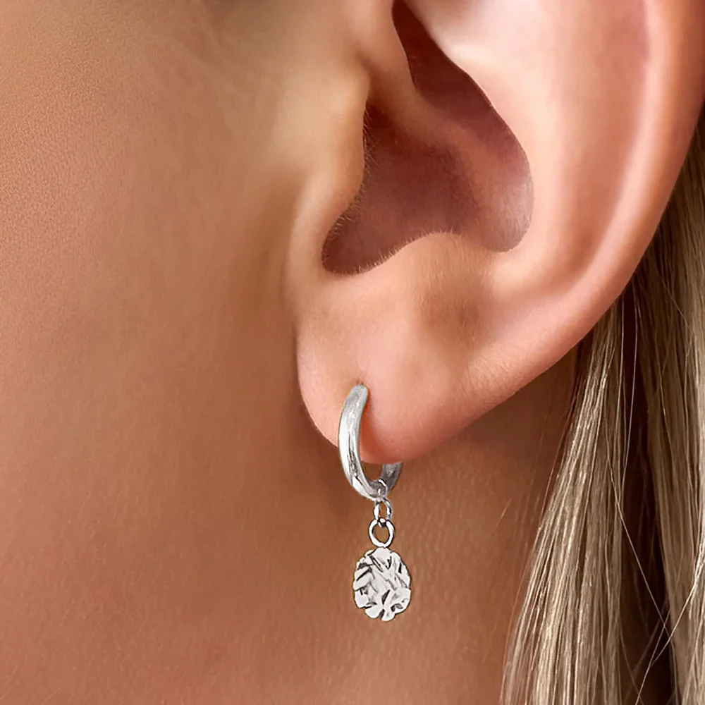 Ever Harmony Huggie Earrings Silver - Image 2