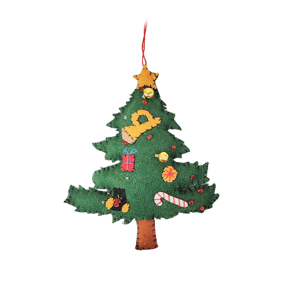 Fabric Stitched Christmas Decoration Tree Assorted - Image 2