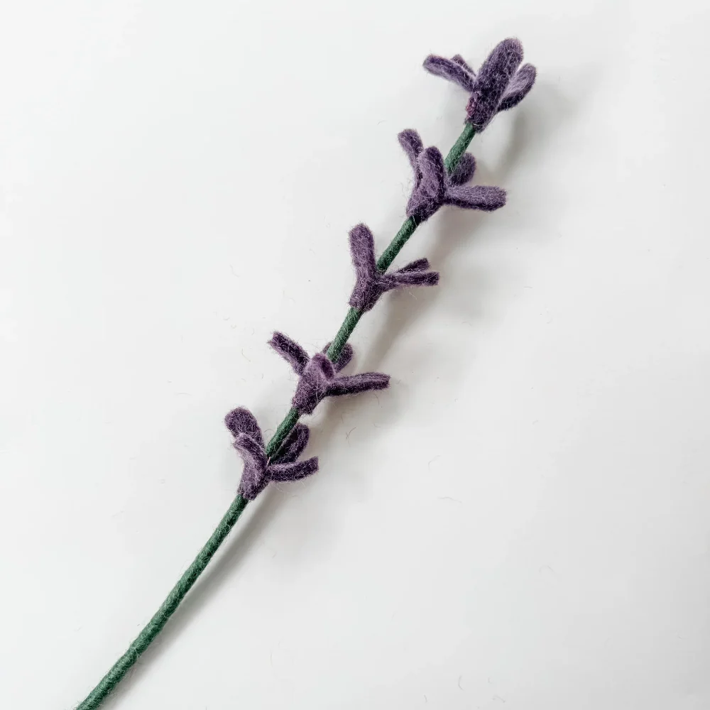 Felted Wool flower Stem - Image 2