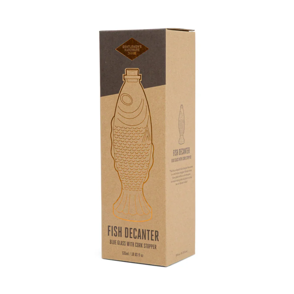 Fish Decanter Blue Glass Bottle - Image 4