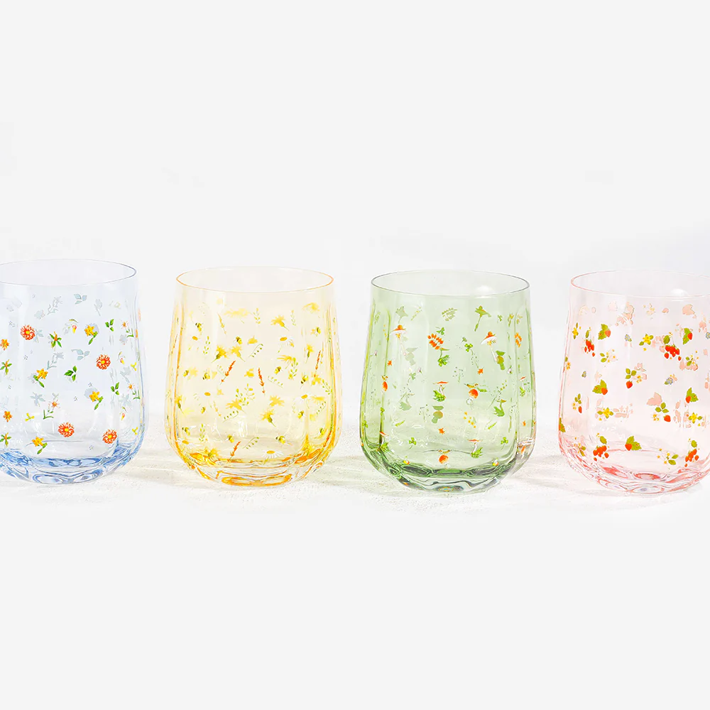 Floral Glass Tumbler Set of 2 Botanicals - Image 2