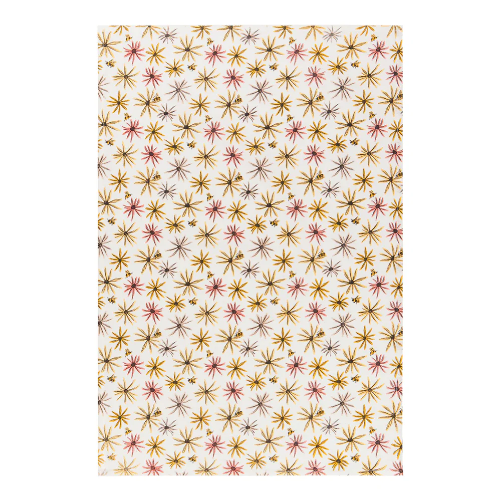 Floursack Tea Towel Bees & Flower Pattern