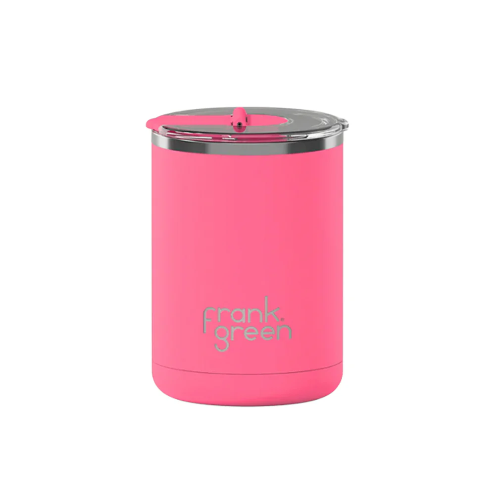 Frank Green Ceramic Coffee Cup with Hinged Lid 12oz Bubblegum Blast