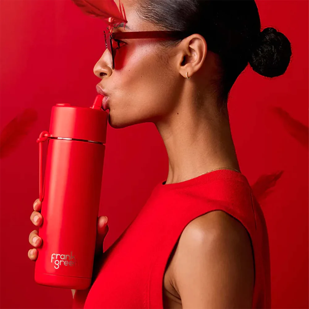 Frank Green Reusable Bottle Flip Straw 20oz  Atomic Red - Image 2