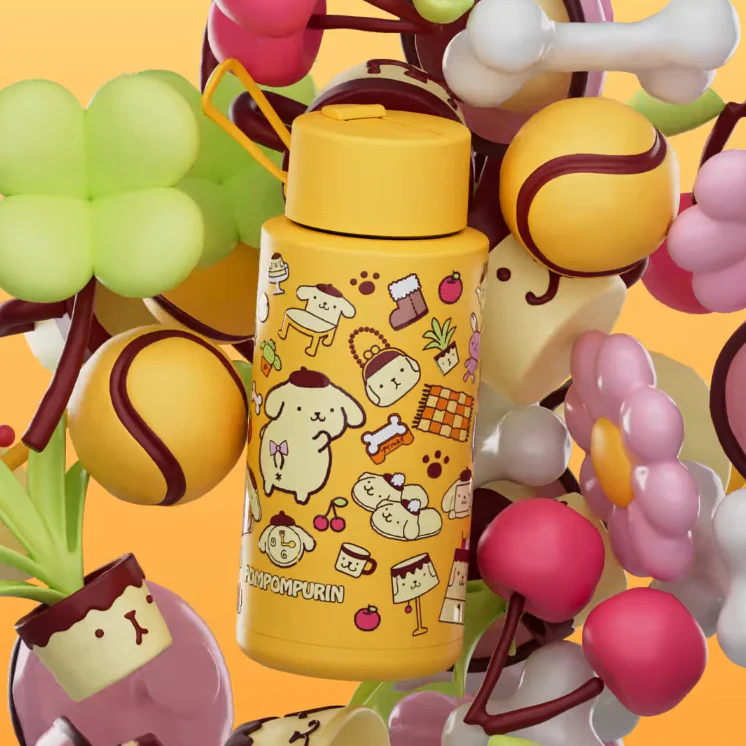 Frank Green x Hello Kitty 34oz Reusable Bottle PomPomPurin with Flip Straw Lid - Image 2