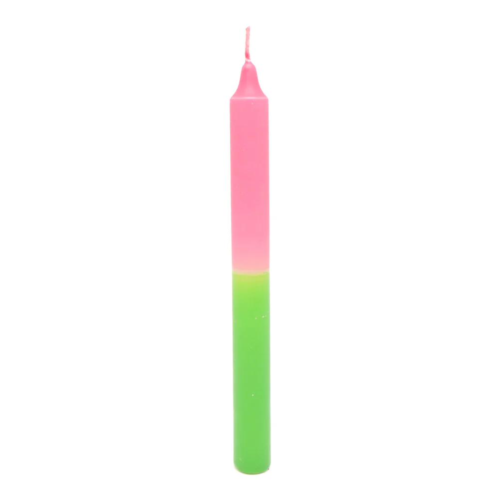Half and Half Candle Hot Pink Lime
