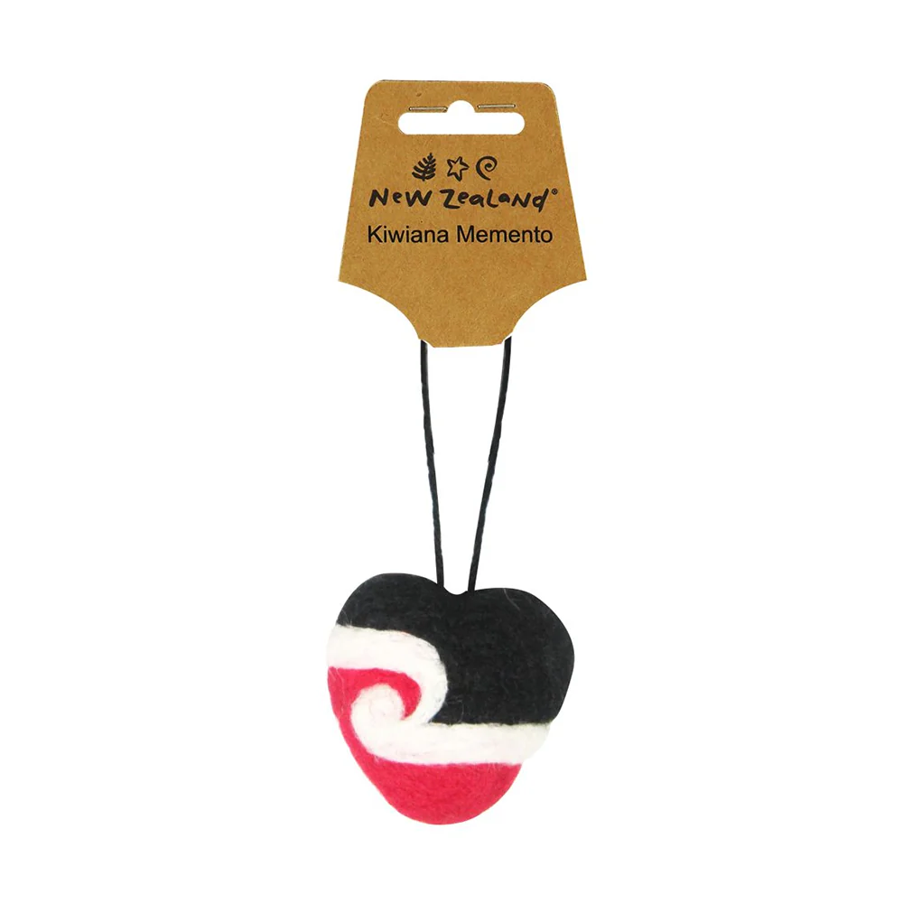 Hanging Wool Ornament Tino Rangatiratanga Heart