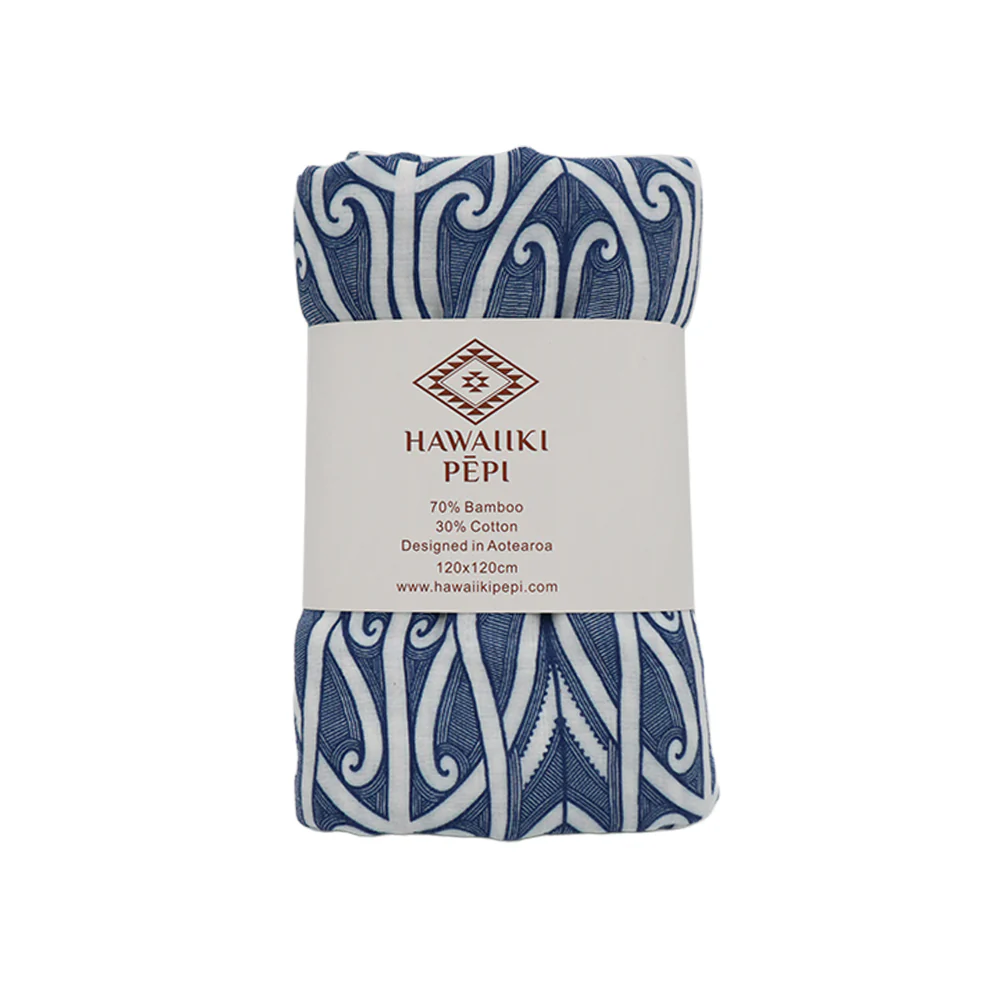 Hawaiiki Pēpi Baby Wrap Taurikura Navy