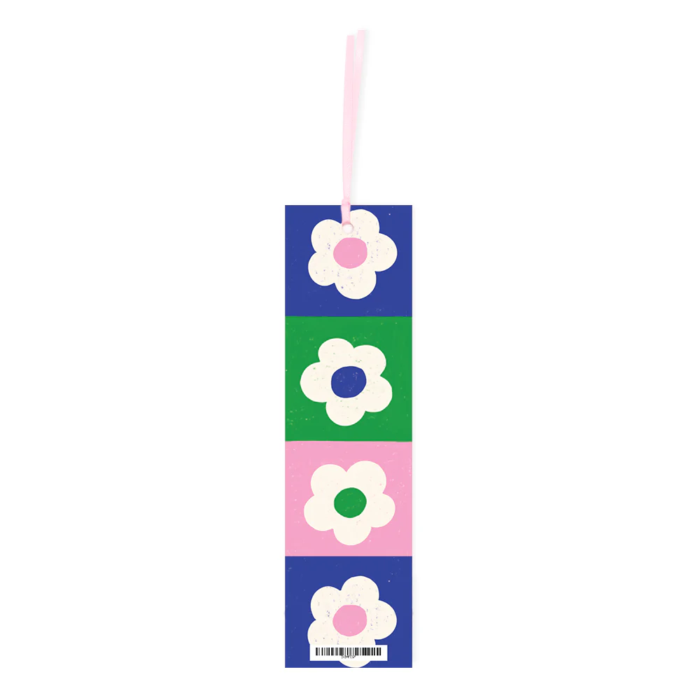 Iko Iko Double Sided Bookmark Flower Check Green/Blue/Pink - Image 3