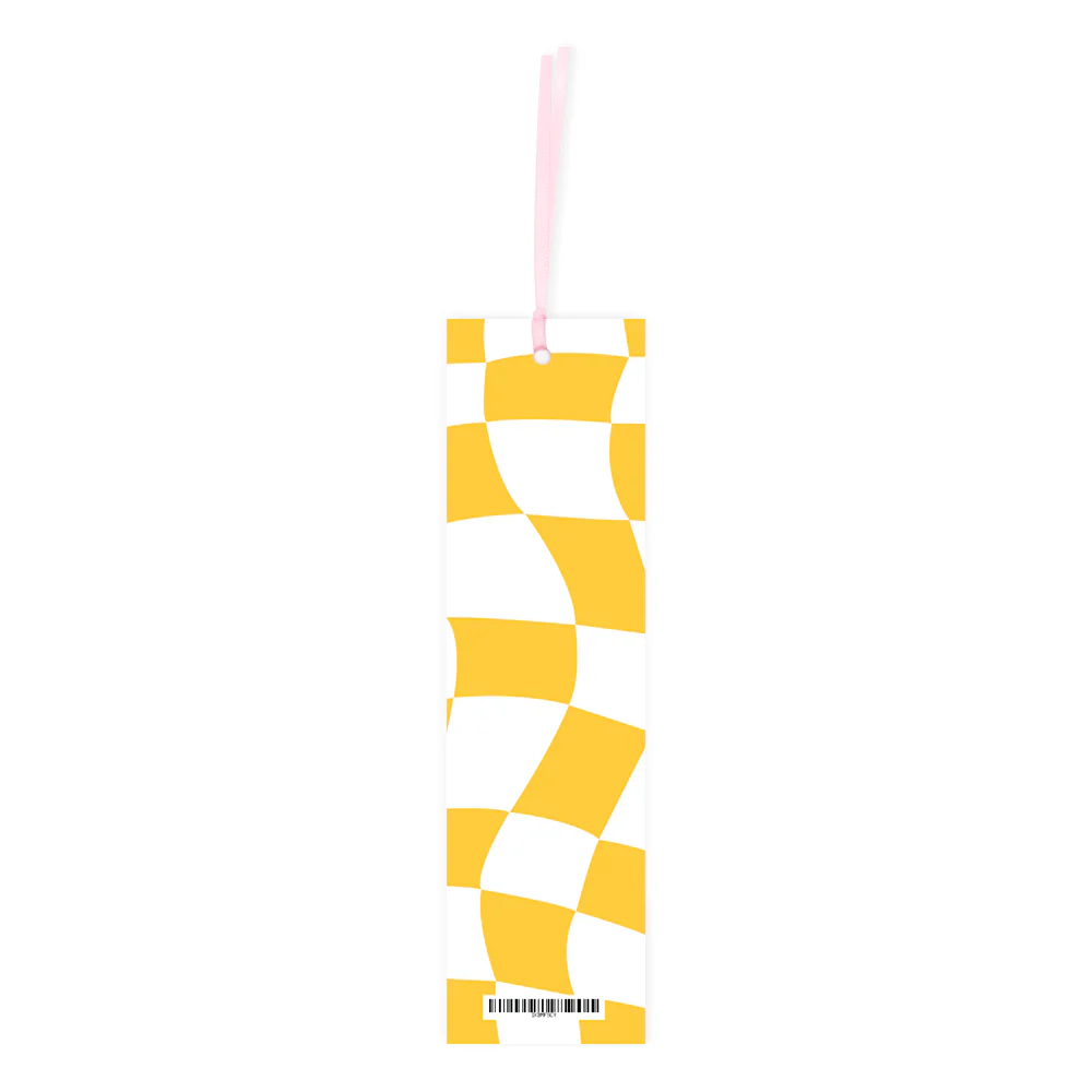 Iko Iko Double Sided Bookmark Flower Splat/Check Yellow - Image 3