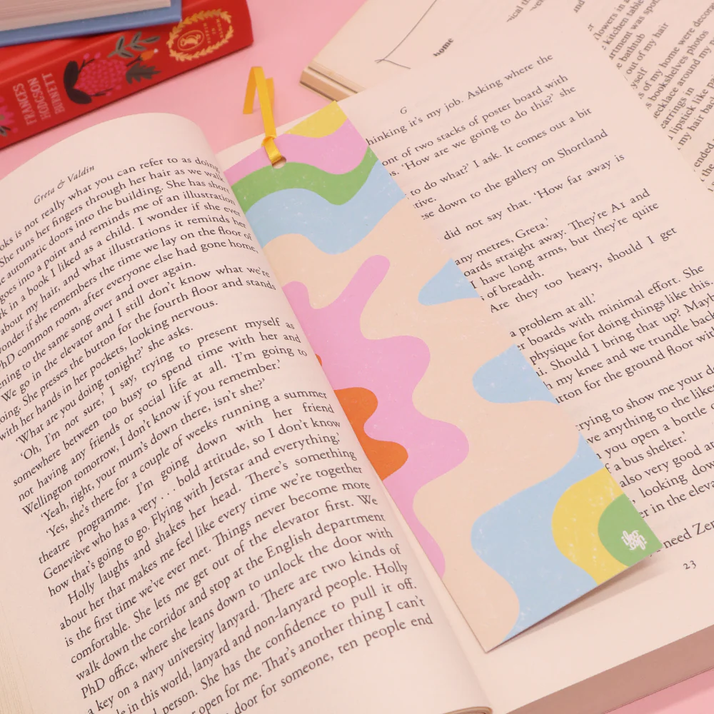 Iko Iko Double Sided Bookmark Textured Wave Flower - Image 2