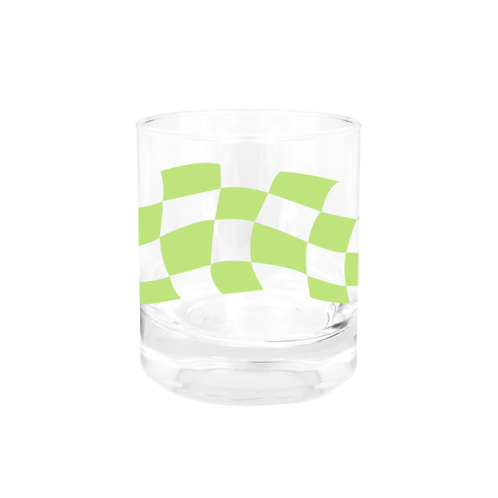 Iko Iko Glass Tumbler Checkered Green