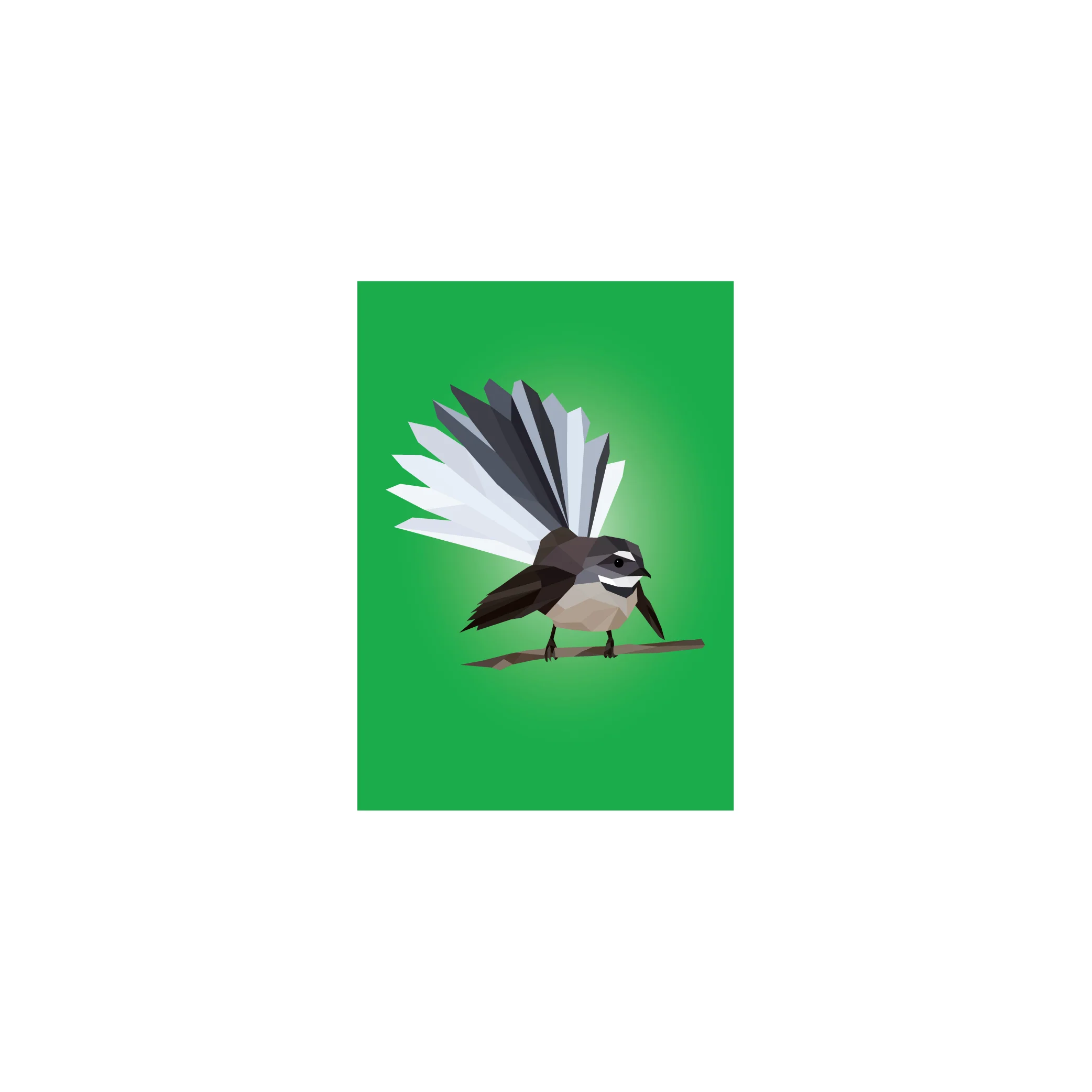 Iko Iko Mini Card NZ Geo Birds Fantail