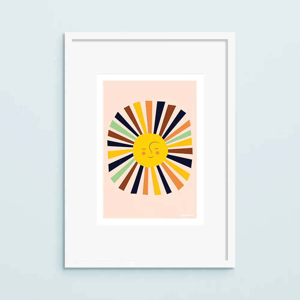 Iko Iko A4 Art Print Solstice Sunshine Mint - Image 2